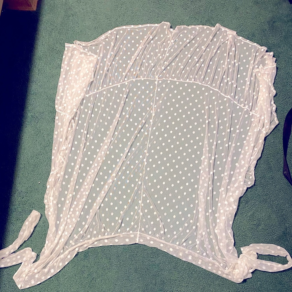 White polkadot cover up. Shein. 3x